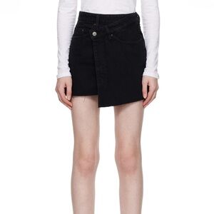 Ksubi Black Rap Denim Mini Skirt, 25
